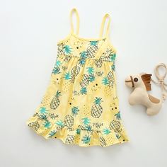 С оборками Фрукты и овощи Бохо Платья для девочек Shein