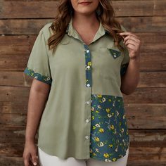 Блузка размера плюс с цветочным принтом Shein