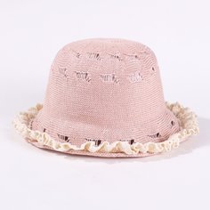 Соломенная шляпа с кружевной отделкой для девочек Shein