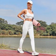 узел Одноцветный Спортивный комплектный костюм Shein