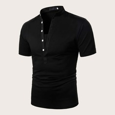 Мужская однотонная рубашка-поло Shein