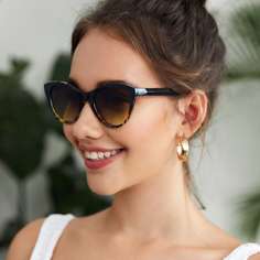 Солнечные очки в форме кошачьего глаза с футляром Shein