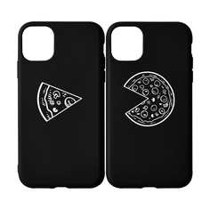 2шт Чехол для iPhone с рисунком пиццы Shein
