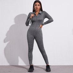 на молнии буква Спортивный Комбинезоны Shein