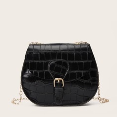 Сумка-седло с крокодиловым узором Shein