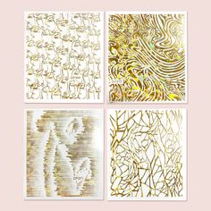 Стикер для дизайна ногтей с абстрактной линией 4 листа Shein