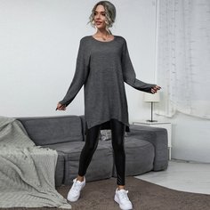 Длинная футболка и леггинсы из искусственной кожи Shein