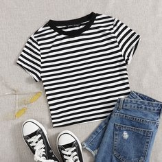 Футболка в полоску Shein