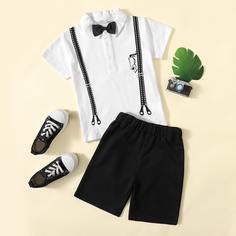 Рубашка-поло и шорты для мальчиков Shein