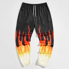 на кулиске Огонь Мужские спортивные брюки Shein