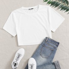 Короткая футболка размера плюс Shein