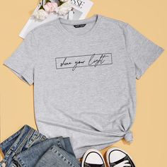 Лозунг Повседневный Футболки Shein