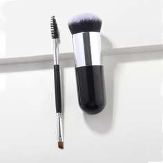 1шт кисть для тонального крема и 1шт двусторонняя кисть для ресниц Shein