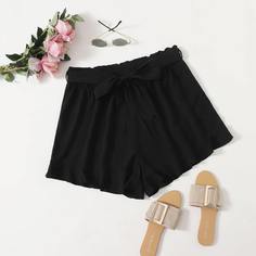 Широкие шорты размера плюс с поясом Shein