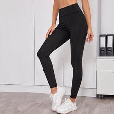 Одноцветный Спортивные леггинсы Shein