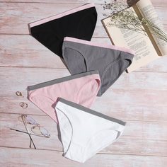 4 пакета трусики в рубчик Shein