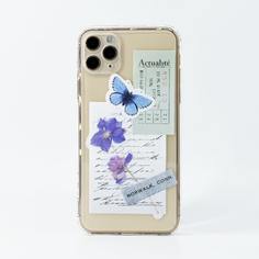 Прозрачный чехол для iPhone с принтом бабочки Shein