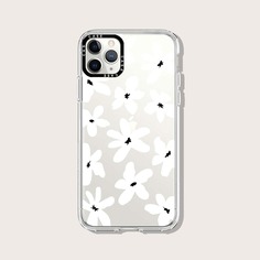 Прозрачный чехол для iPhone с принтом цветка Shein