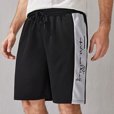 Карман Контрастный Спортивный Мужские шорты Shein