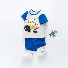 Шорты и футболка с оригинальным принтом для мальчиков Shein