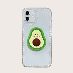 Прозрачный чехол для iPhone с выдвижной ручкой для телефона в форме авокадо Shein