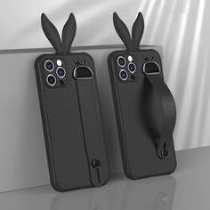 Чехол для iPhone с ремешком и кроличьими ушками Shein