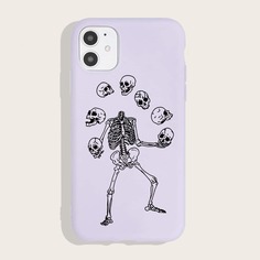 Чехол для iPhone с узором черепа Shein