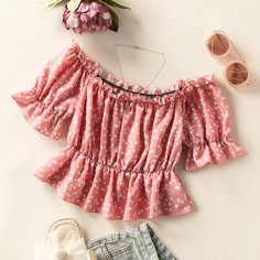 с оборками Сердечко Бохо Блузы Shein
