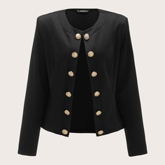 Двубортная куртка размера плюс Shein