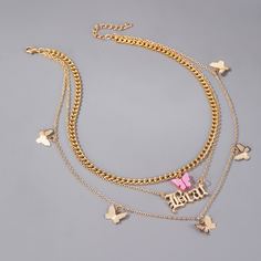 Многослойное ожерелье с бабочкой Shein