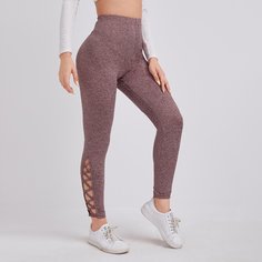 крест на крест Одноцветный Повседневный Леггинсы Shein