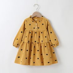 Оборка Сердечко милый Платья для девочек Shein
