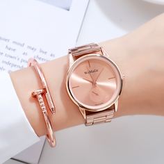 Кварцевые наручные часы с круглым циферблатом и 1шт браслет Shein