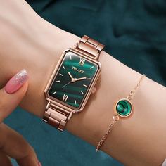 1шт кварцевые часы из сплава и 1шт браслет-цепочка Shein