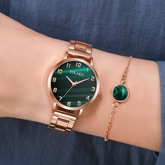 1шт кварцевые часы из сплава и 1шт браслет-цепочка Shein