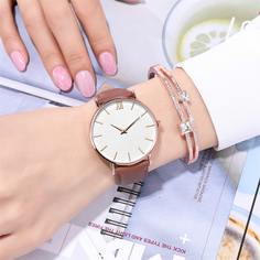 1шт круглые стрелочные кварцевые наручные часы и 1шт браслет Shein