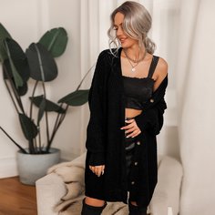Однотонный кардиган оверсайз Shein