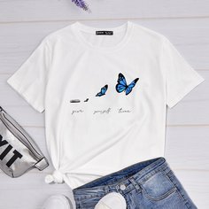 Животный Повседневный Футболки Shein