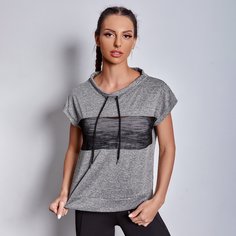 Спортивная футболка на кулиске с сетчатой вставкой Shein