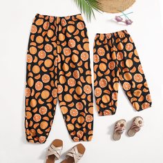 Фрукты и овощи Повседневный Брюки для маленьких девочек Shein