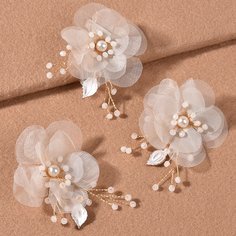 Заколка для волос с искусственным жемчугом 3шт Shein