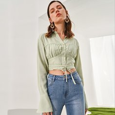 Короткая блузка из искусственного шелка Shein