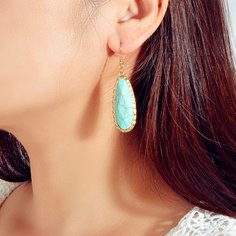 Серьги-подвески с камнем Shein