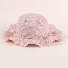 Соломенная шляпа с искусственным жемчугом для девочек Shein