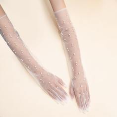 Кружевные длинные перчатки с искусственным жемчугом Shein