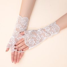 Кружевные перчатки с открытыми пальцами Shein