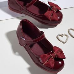 Балетки с бантом из лакированной кожи для девочек Shein