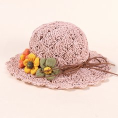 Соломенная шляпа с цветком для девочек Shein
