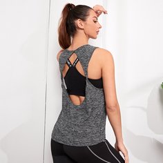 Спортивная майка с разрезом сзади Shein