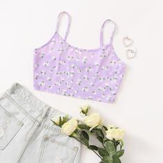 Топ на подтяжках с цветочным узором Shein